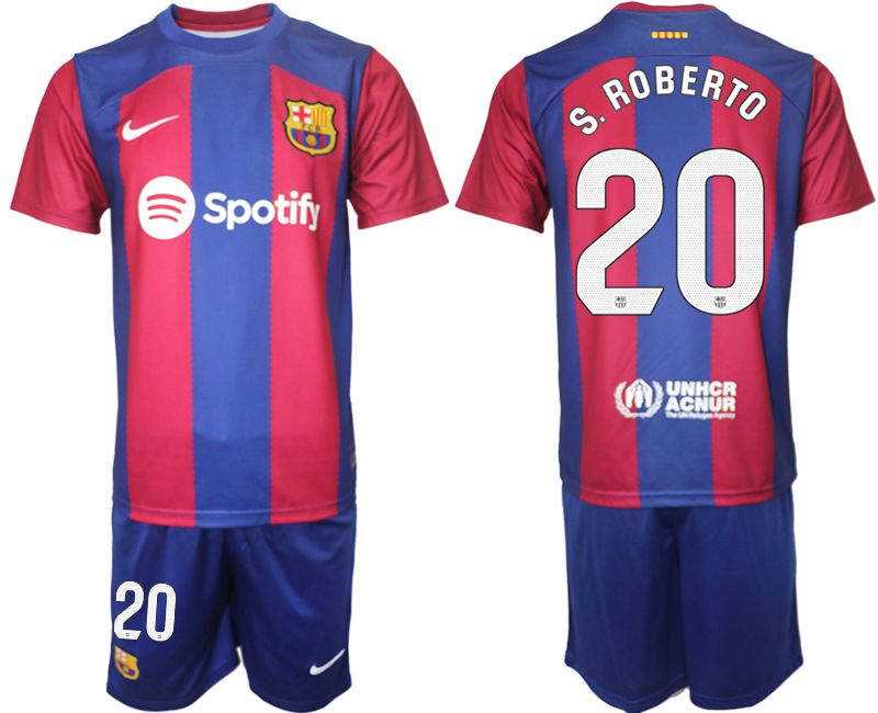 Men 2023-2024 Club Barcelona home red 20 Soccer Jersey